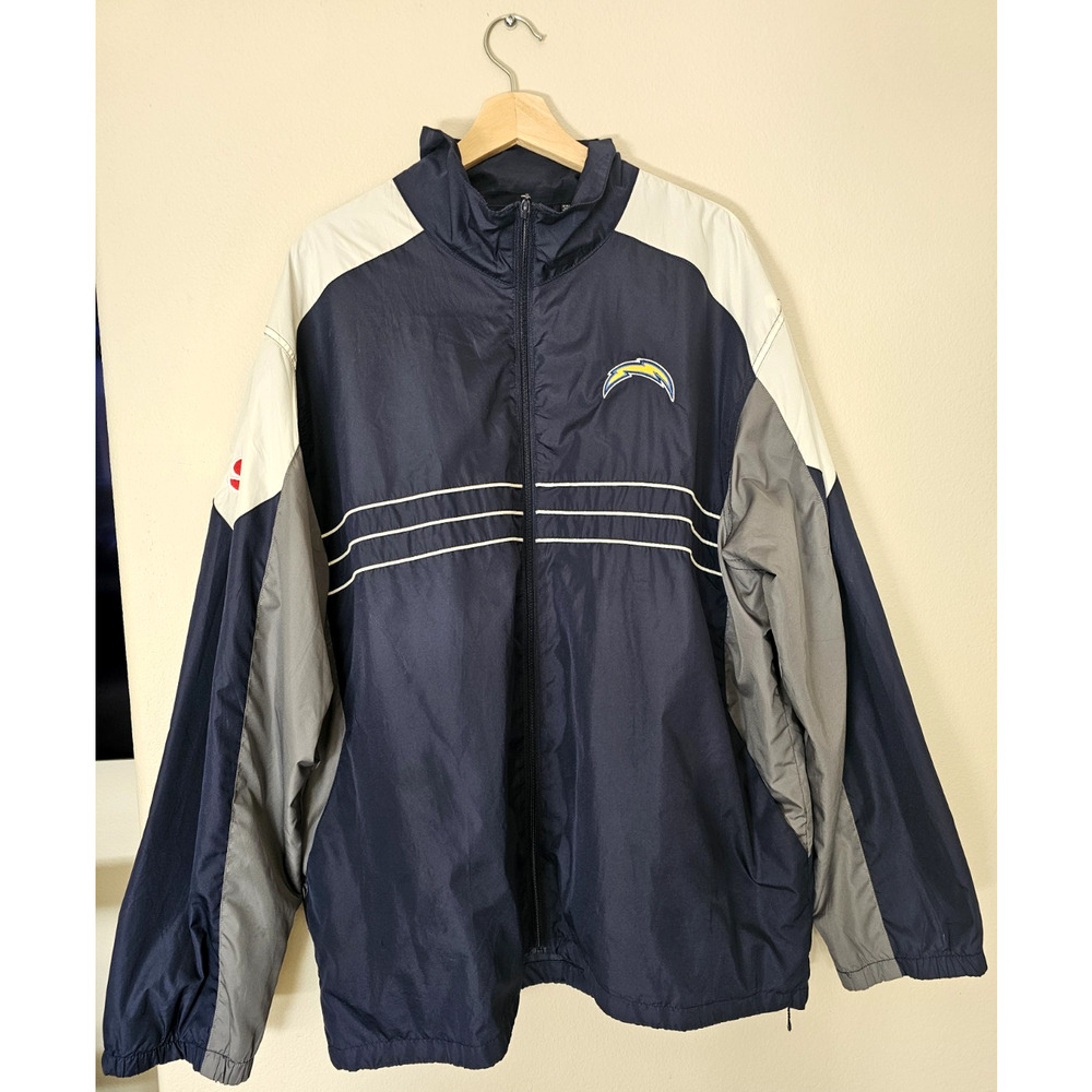 NFL Team Apparel LA Chargers Windbreaker Jacket 2XL Mens Blue Pullover SI Logo